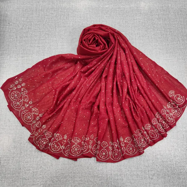Shimmer Chiffon Hijab With Beads Work | HJ45